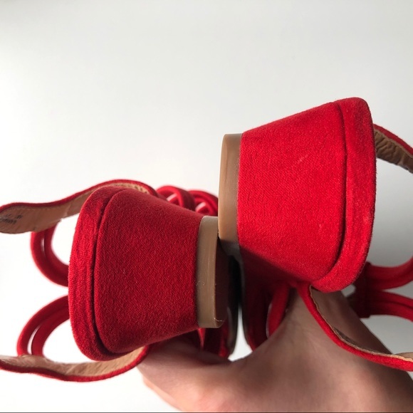 COPY - Dress Barn Red Stretch Strap Wedges - Picture 5 of 8